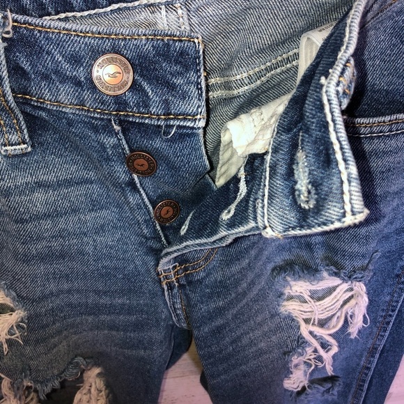 Hollister distressed boyfriend low rise vintage stretch jeans size 23W 25L​​​ - Picture 6 of 6